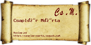 Csaplár Márta névjegykártya