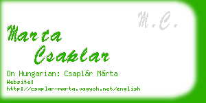 marta csaplar business card