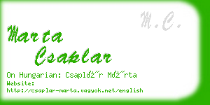 marta csaplar business card